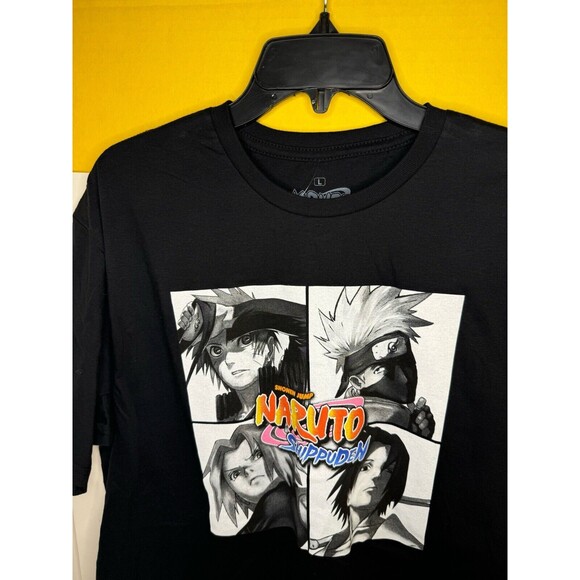 Naruto Shippuden T Shirt Men Black Short Sleeve Anime Tee Shirt Size L - Picture 2 of 2